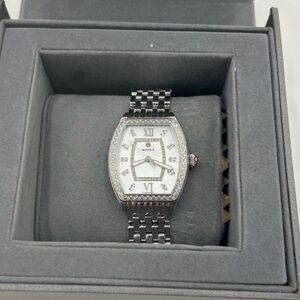 Michele women's Releve mother of pearl diamond steel watch!